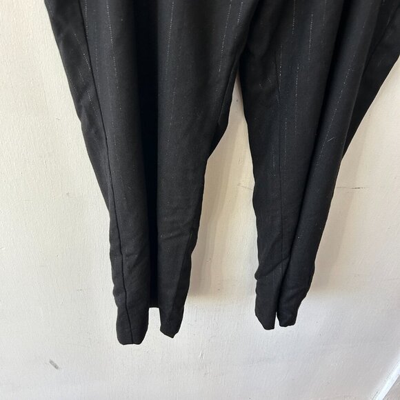 Talbots Trousers Womens 22WP Petite Black Metallic Stripe NWT Wool Blend Pockets - Picture 3 of 8